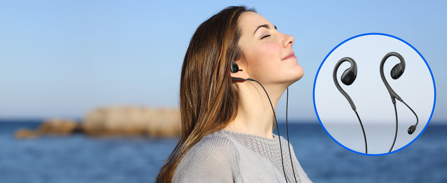 Wearing S6 open-ear earbuds