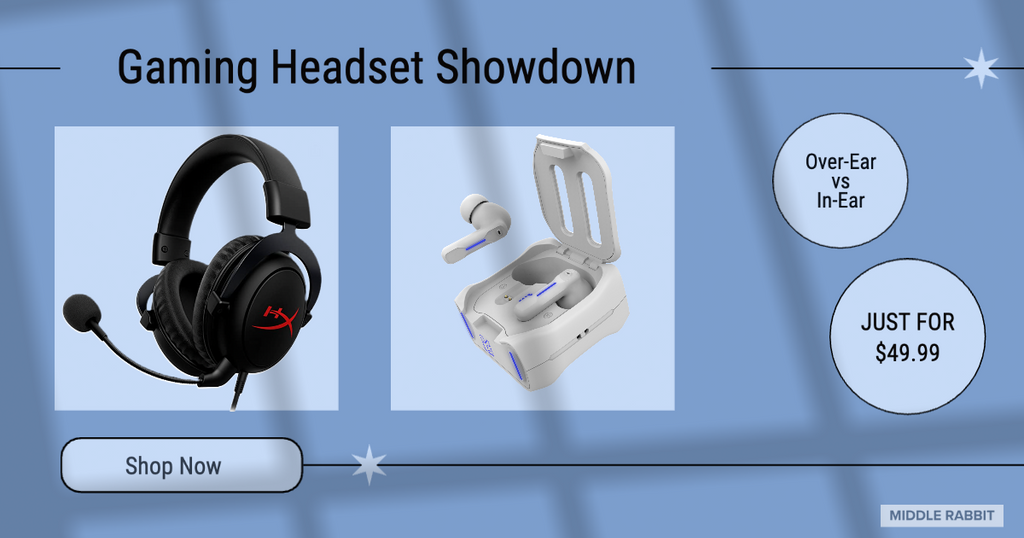 Gaming Headset Showdown: Over-Ear vs. In-Ear - Discover the Game-Changing Middle Rabbit SW4 wireless game Earbuds