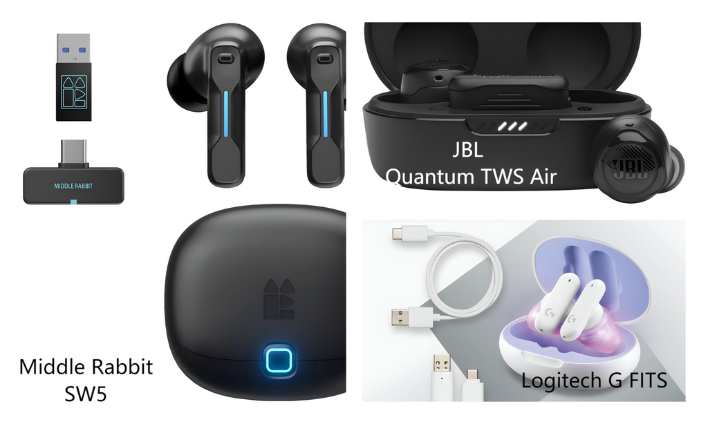 Round 3 Gaming Earbud Comparison: Middle Rabbit SW5 vs. JBL Quantum TWS Air vs. Logitech G FITS