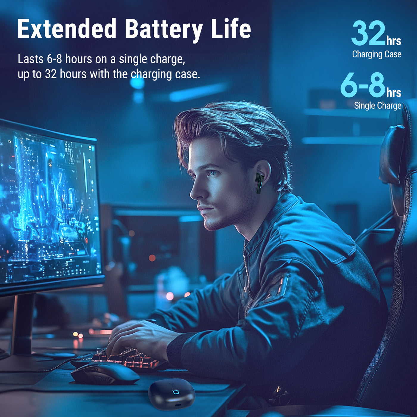 Middle Rabbit SW5 2.4G Wireless Gaming Earbuds with Mic, 20ms Low ...