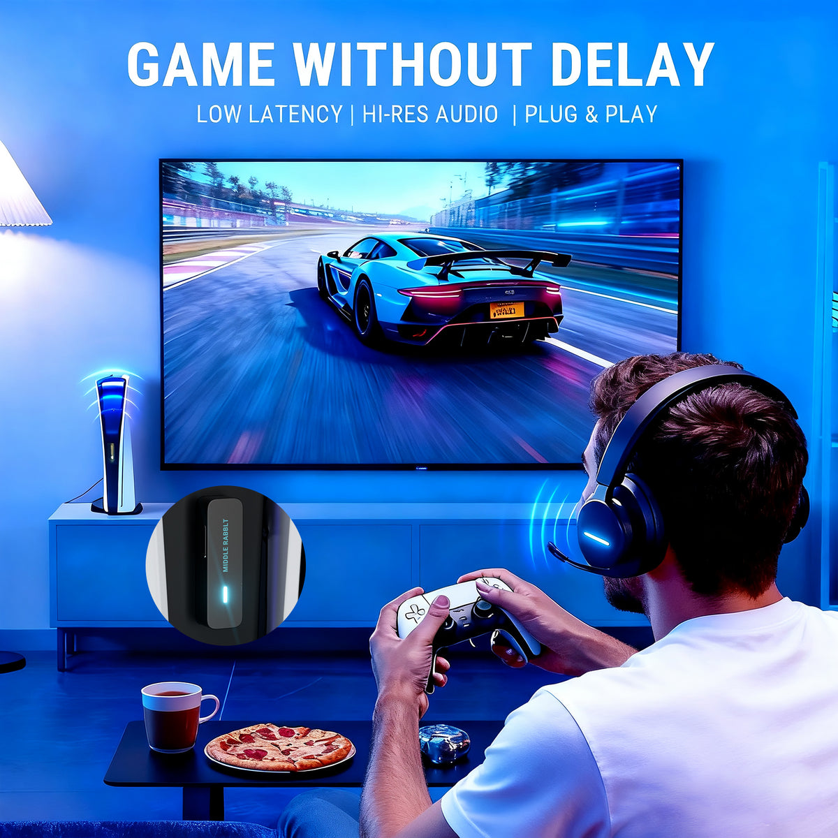 D1 USB-C Bluetooth Adapter for PS5 & AirPods | Middle Rabbit