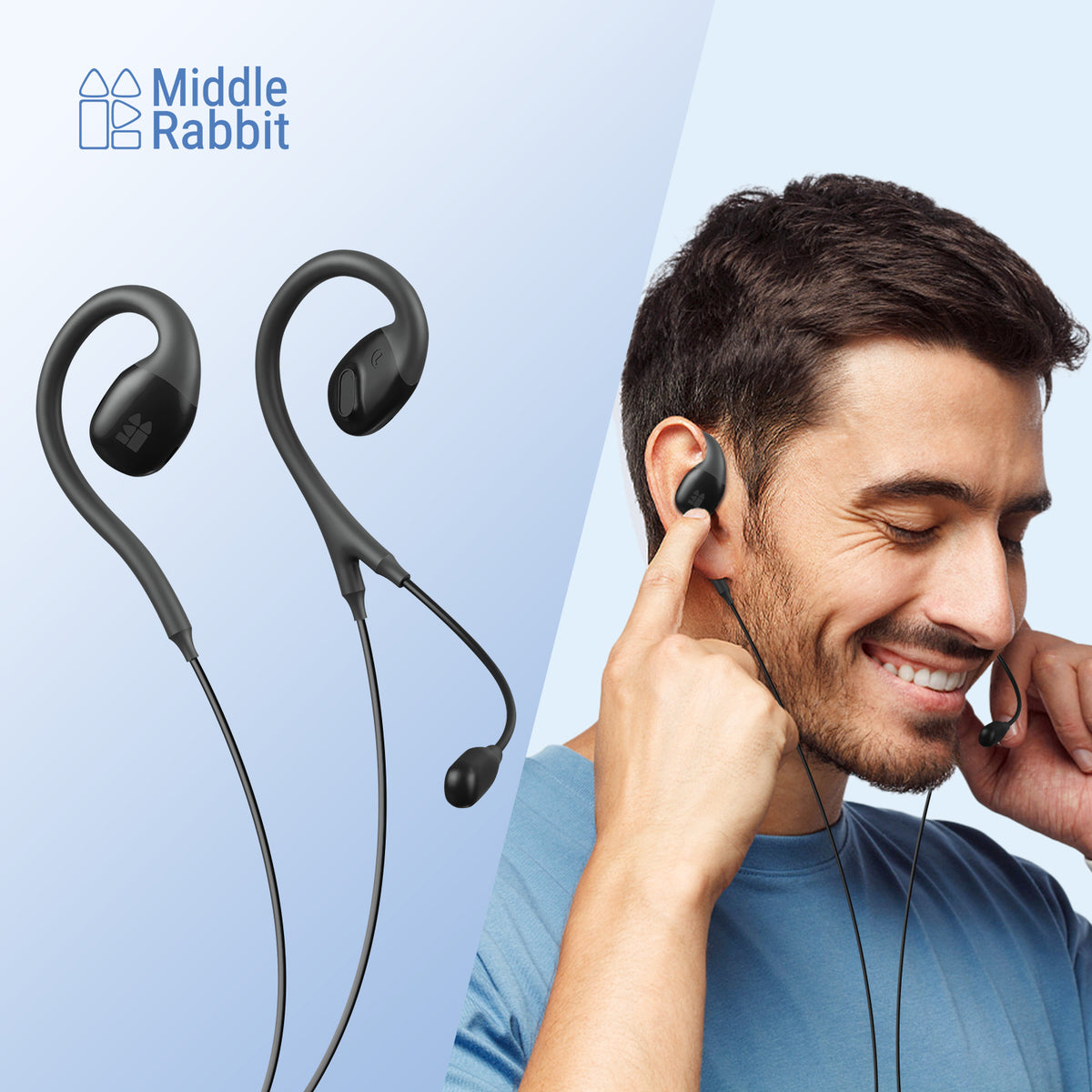 Middle Rabbit S6 Wired Open-Ear Gaming and Work Earbuds - 3.5mm Jack ...