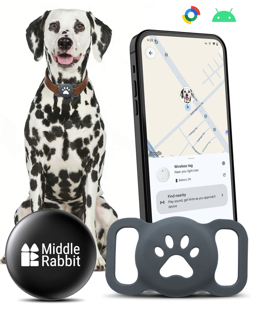 Middle Rabbit Android Dog Tracker Tag with Collar Holder