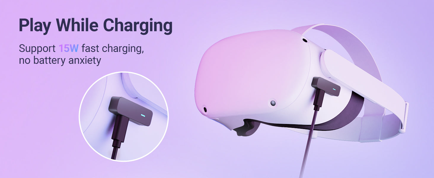 Play while charging a compatible VR headset through the dongle